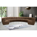 Meridian Infinity Brown Velvet 9 pc Modular Sectional IMAGE 2