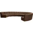 Meridian Infinity Brown Velvet 9 pc Modular Sectional IMAGE 3