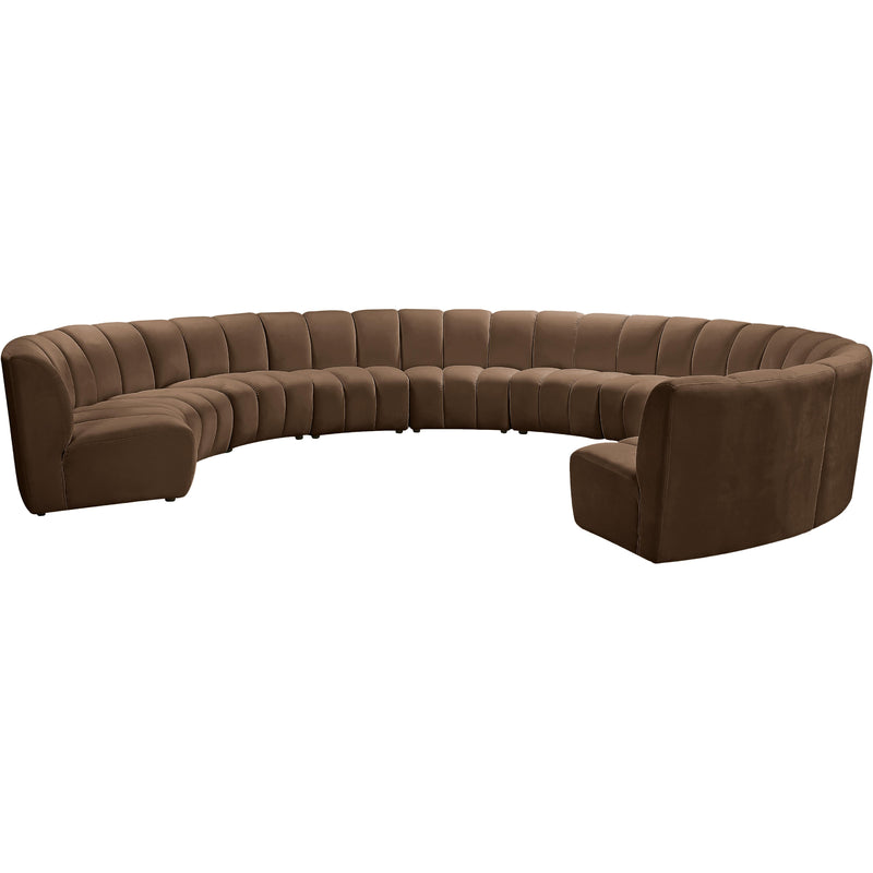 Meridian Infinity Brown Velvet 10 pc Modular Sectional IMAGE 3
