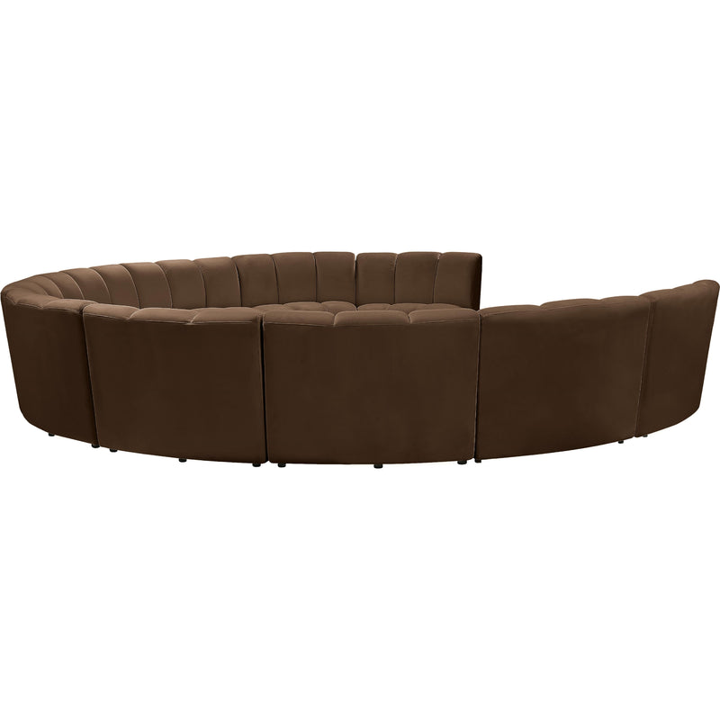 Meridian Infinity Brown Velvet 10 pc Modular Sectional IMAGE 4