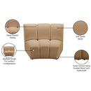  Meridian Infinity Camel Velvet Upholstered Modular Chair IMAGE 6