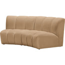  Meridian Infinity 83" Camel Velvet Upholstered 2 pc Modular Sectional IMAGE 3