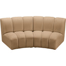  Meridian Infinity 83" Camel Velvet Upholstered 2 pc Modular Sectional IMAGE 5