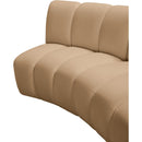  Meridian Infinity 119" Camel Velvet Upholstered 3 pc Modular Sectional IMAGE 10