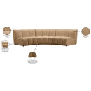 Meridian Infinity 119" Camel Velvet Upholstered 3 pc Modular Sectional IMAGE 12