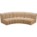  Meridian Infinity 119" Camel Velvet Upholstered 3 pc Modular Sectional IMAGE 5