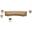  Meridian Infinity 148" Camel Velvet Upholstered 4 pc Modular Sectional IMAGE 12