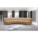  Meridian Infinity 148" Camel Velvet Upholstered 4 pc Modular Sectional IMAGE 2