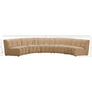  Meridian Infinity 167" Camel Velvet Upholstered 5 pc Modular Sectional IMAGE 10