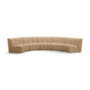  Meridian Infinity 167" Camel Velvet Upholstered 5 pc Modular Sectional IMAGE 1
