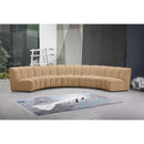  Meridian Infinity 167" Camel Velvet Upholstered 5 pc Modular Sectional IMAGE 2