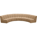  Meridian Infinity 167" Camel Velvet Upholstered 5 pc Modular Sectional IMAGE 5