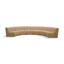  Meridian Infinity 174" Camel Velvet Upholstered 6 pc Modular Sectional IMAGE 1