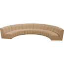  Meridian Infinity 174" Camel Velvet Upholstered 6 pc Modular Sectional IMAGE 3
