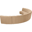  Meridian Infinity 174" Camel Velvet Upholstered 6 pc Modular Sectional IMAGE 5