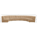  Meridian Infinity 183" Camel Velvet Upholstered 7 pc Modular Sectional IMAGE 10