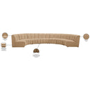  Meridian Infinity 183" Camel Velvet Upholstered 7 pc Modular Sectional IMAGE 11