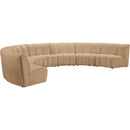  Meridian Infinity 183" Camel Velvet Upholstered 7 pc Modular Sectional IMAGE 3