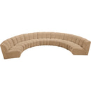  Meridian Infinity 183" Camel Velvet Upholstered 7 pc Modular Sectional IMAGE 5