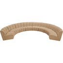  Meridian Infinity 183" Camel Velvet Upholstered 8 pc Modular Sectional IMAGE 5