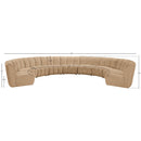  Meridian Infinity 183" Camel Velvet Upholstered 9 pc Modular Sectional IMAGE 10