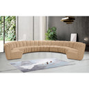  Meridian Infinity 183" Camel Velvet Upholstered 9 pc Modular Sectional IMAGE 2