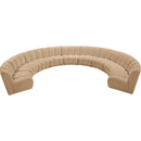  Meridian Infinity 183" Camel Velvet Upholstered 9 pc Modular Sectional IMAGE 5
