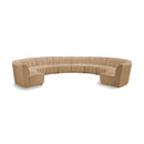  Meridian Infinity 183" Camel Velvet Upholstered 10 pc Modular Sectional IMAGE 1