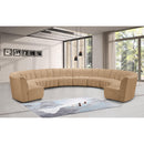  Meridian Infinity 183" Camel Velvet Upholstered 10 pc Modular Sectional IMAGE 2