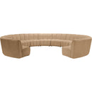  Meridian Infinity 183" Camel Velvet Upholstered 11 pc Modular Sectional IMAGE 4