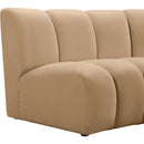  Meridian Infinity 183" Camel Velvet Upholstered 11 pc Modular Sectional IMAGE 6