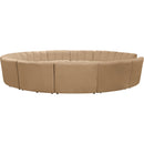  Meridian Infinity 183" Camel Velvet Upholstered 12 pc Modular Sectional IMAGE 4