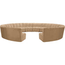 Meridian Infinity 183" Camel Velvet Upholstered 12 pc Modular Sectional IMAGE 5