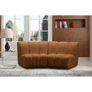  Meridian Infinity 83" Saddle Velvet Upholstered 2 pc Modular Sectional IMAGE 2