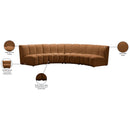  Meridian Infinity 148" Saddle Velvet Upholstered 4 pc Modular Sectional IMAGE 12