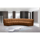  Meridian Infinity 148" Saddle Velvet Upholstered 4 pc Modular Sectional IMAGE 2
