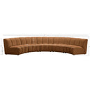  Meridian Infinity 167" Saddle Velvet Upholstered 5 pc Modular Sectional IMAGE 10