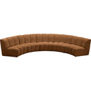  Meridian Infinity 167" Saddle Velvet Upholstered 5 pc Modular Sectional IMAGE 5