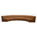  Meridian Infinity 174" Saddle Velvet Upholstered 6 pc Modular Sectional IMAGE 11