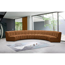  Meridian Infinity 174" Saddle Velvet Upholstered 6 pc Modular Sectional IMAGE 2