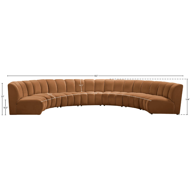 Meridian Infinity Saddle Velvet 7 pc Modular Sectional IMAGE 10