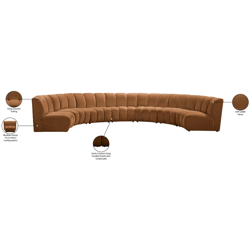 Meridian Infinity Saddle Velvet 7 pc Modular Sectional IMAGE 11