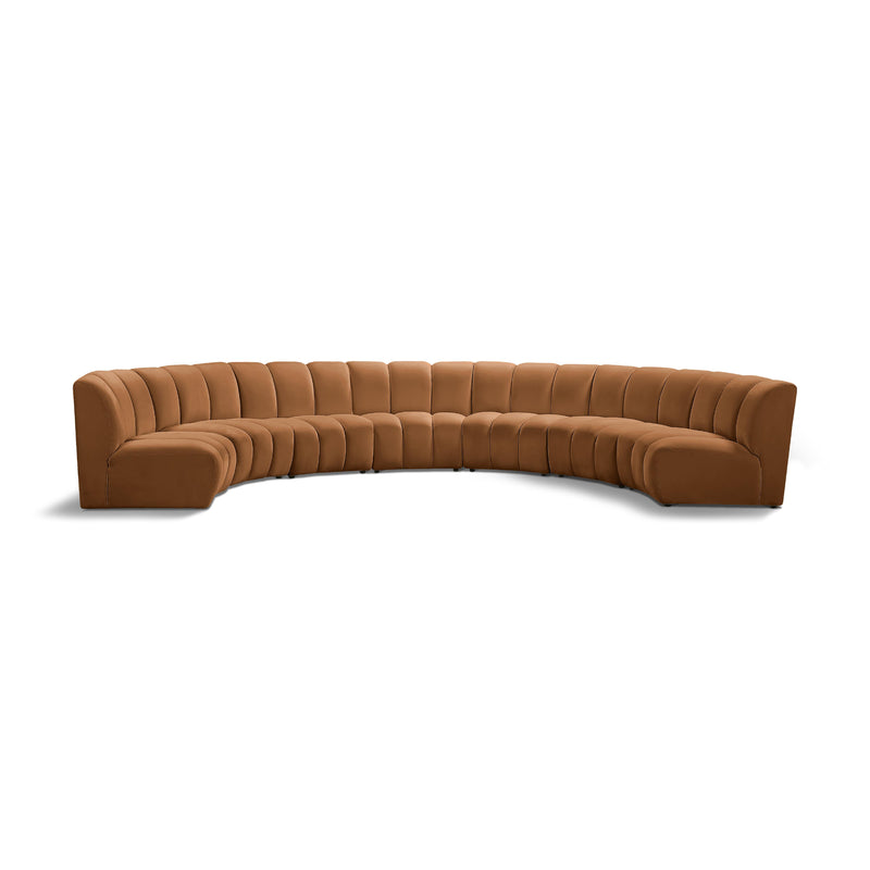 Meridian Infinity Saddle Velvet 7 pc Modular Sectional IMAGE 1