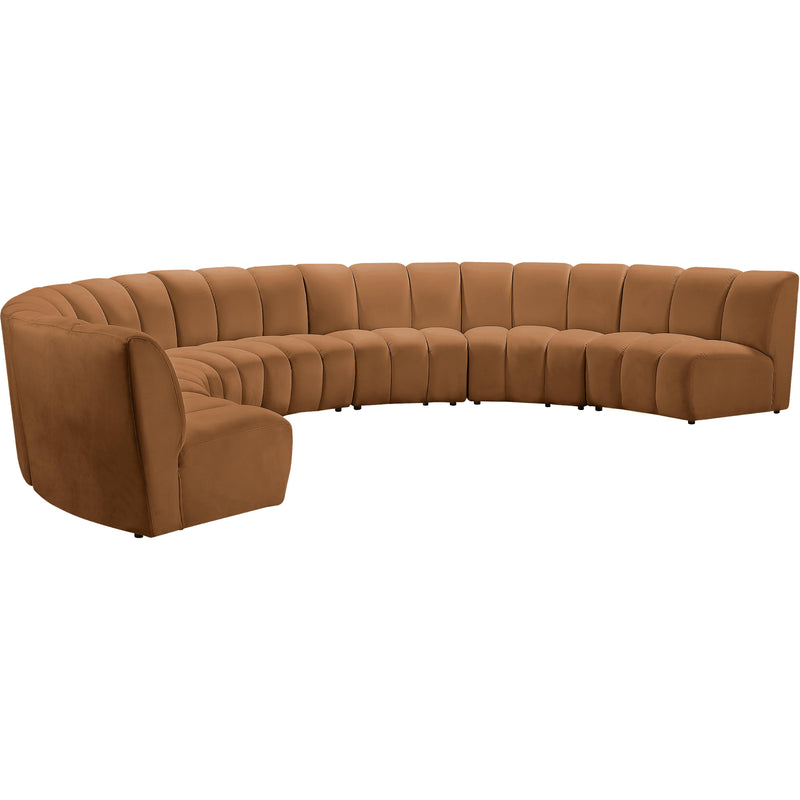 Meridian Infinity Saddle Velvet 7 pc Modular Sectional IMAGE 3