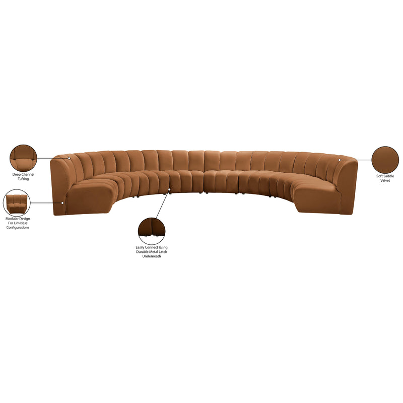 Meridian Infinity Saddle Velvet 8 pc Modular Sectional IMAGE 11