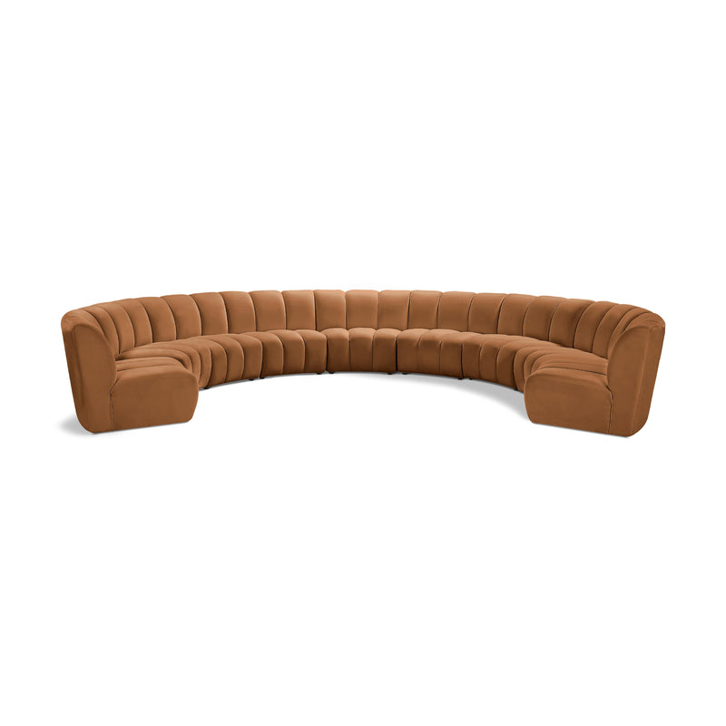 Meridian Infinity Saddle Velvet 9 pc Modular Sectional IMAGE 1
