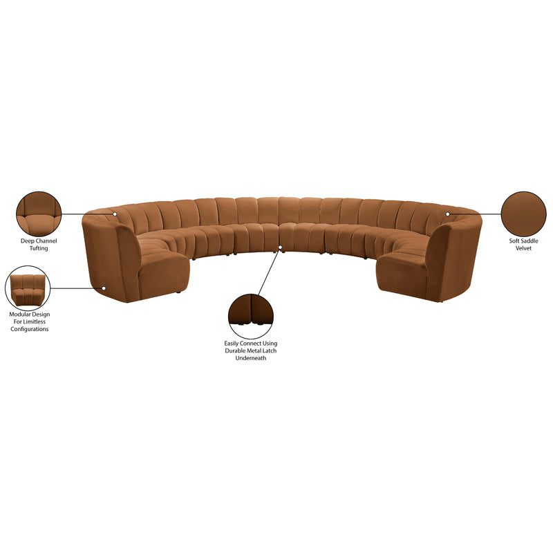 Meridian Infinity Saddle Velvet 10 pc Modular Sectional IMAGE 11