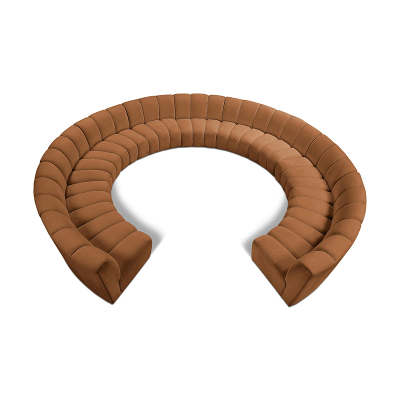 Meridian Infinity Saddle Velvet 11 pc Modular Sectional IMAGE 1