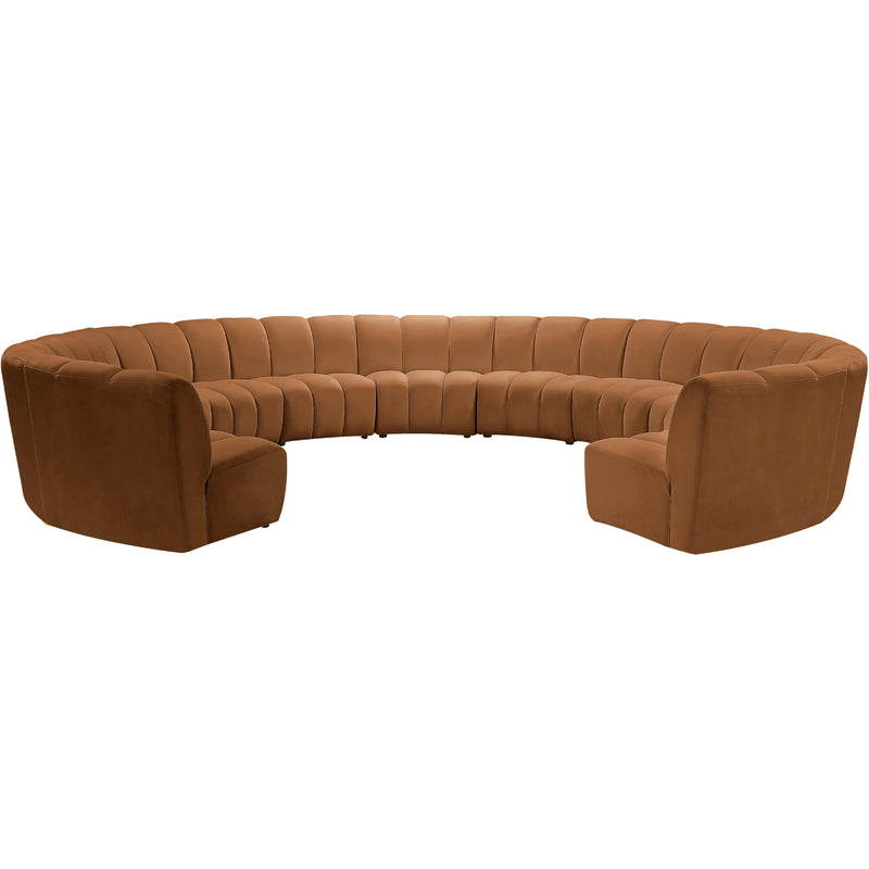 Meridian Infinity Saddle Velvet 11 pc Modular Sectional IMAGE 4