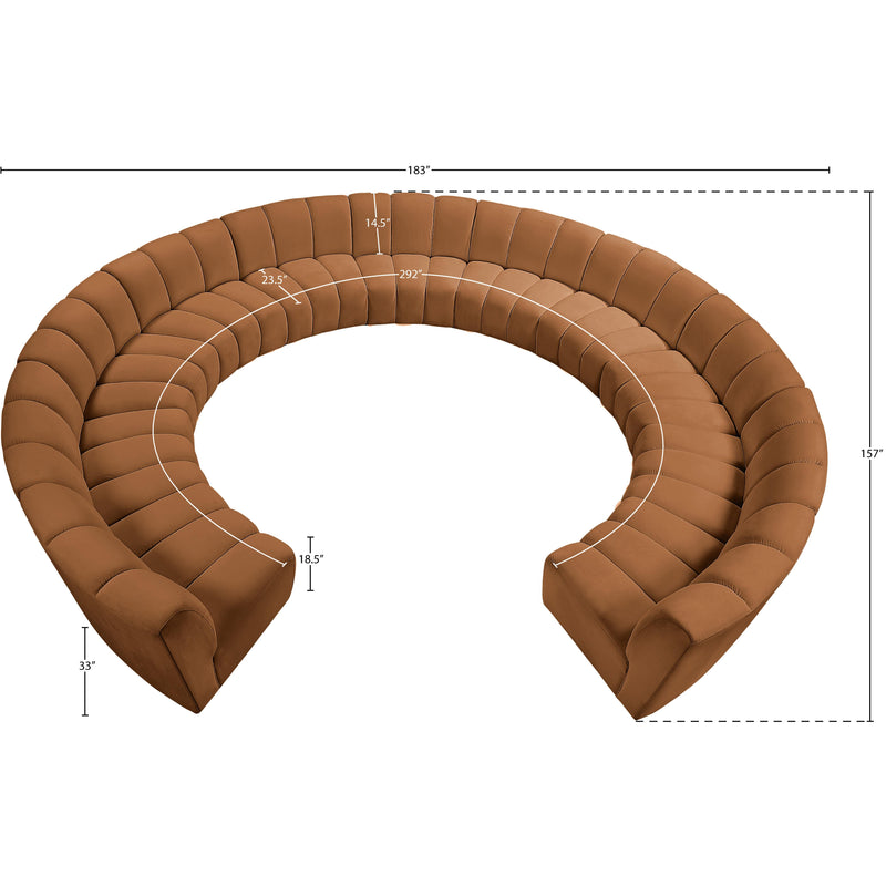 Meridian Infinity Saddle Velvet 11 pc Modular Sectional IMAGE 9